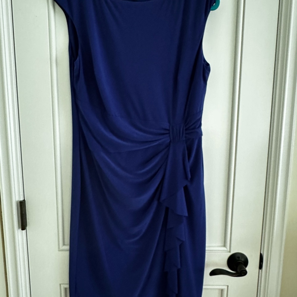 American Living Blue Ruched Sheath Dress